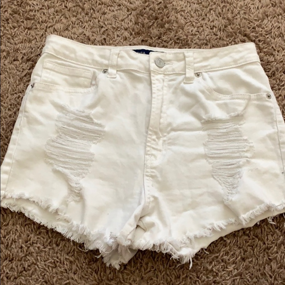 Just USA White High Waisted Denim Shorts
